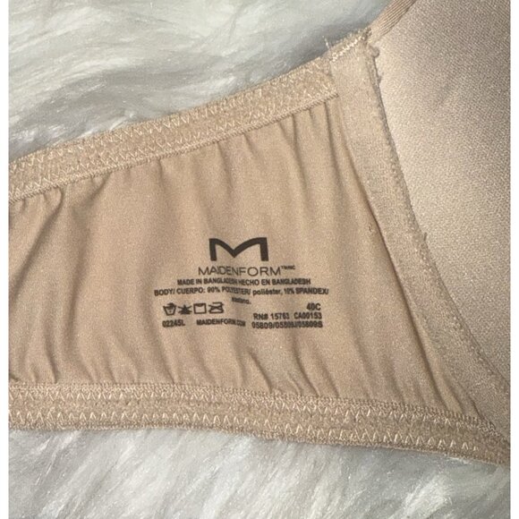 Maidenform Basically Sexy Push Up Bra Padded UW Womens 40C Beige 05809 New - Picture 6 of 6